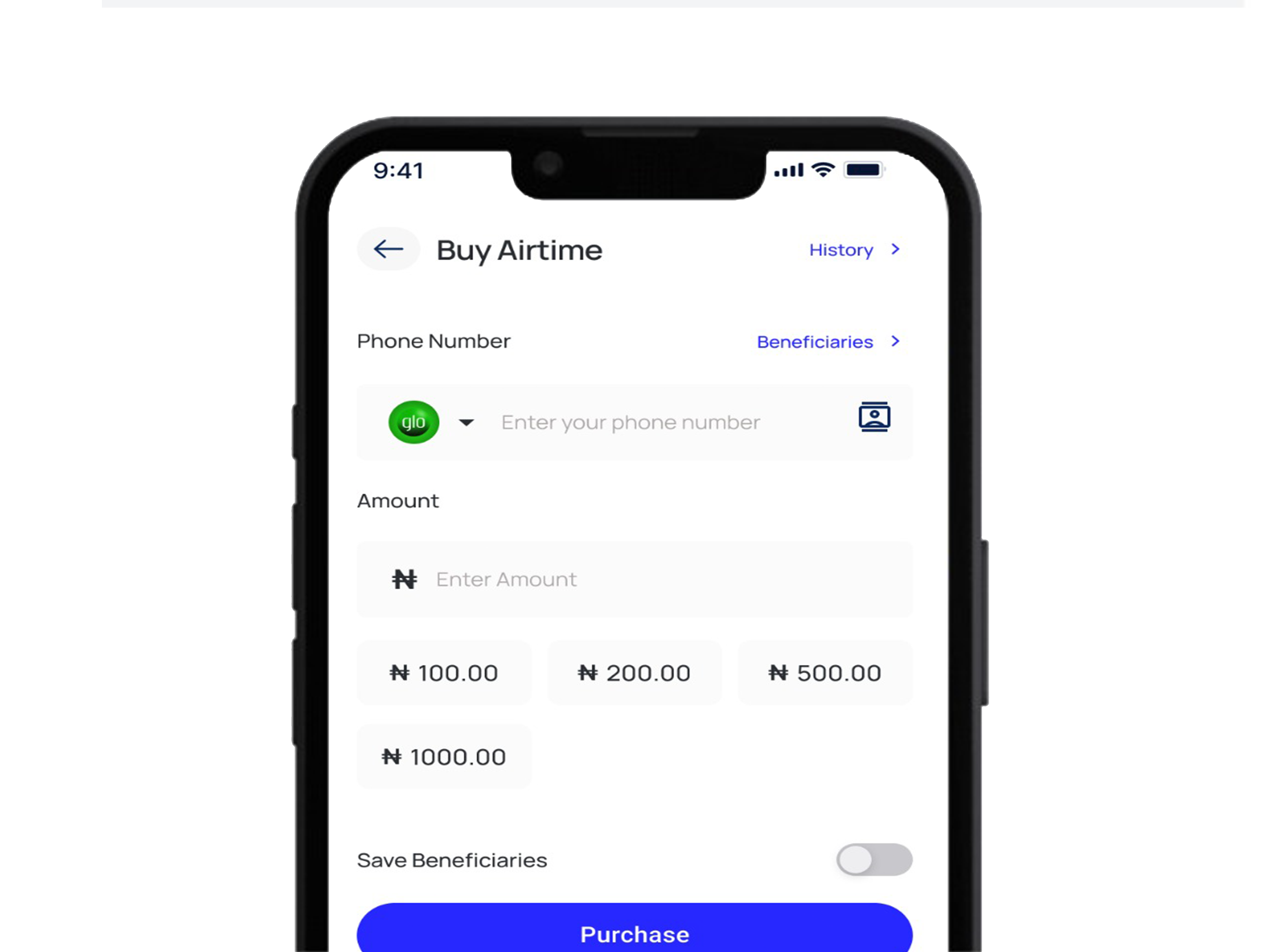 Virtual Dollar Card Phone Screen