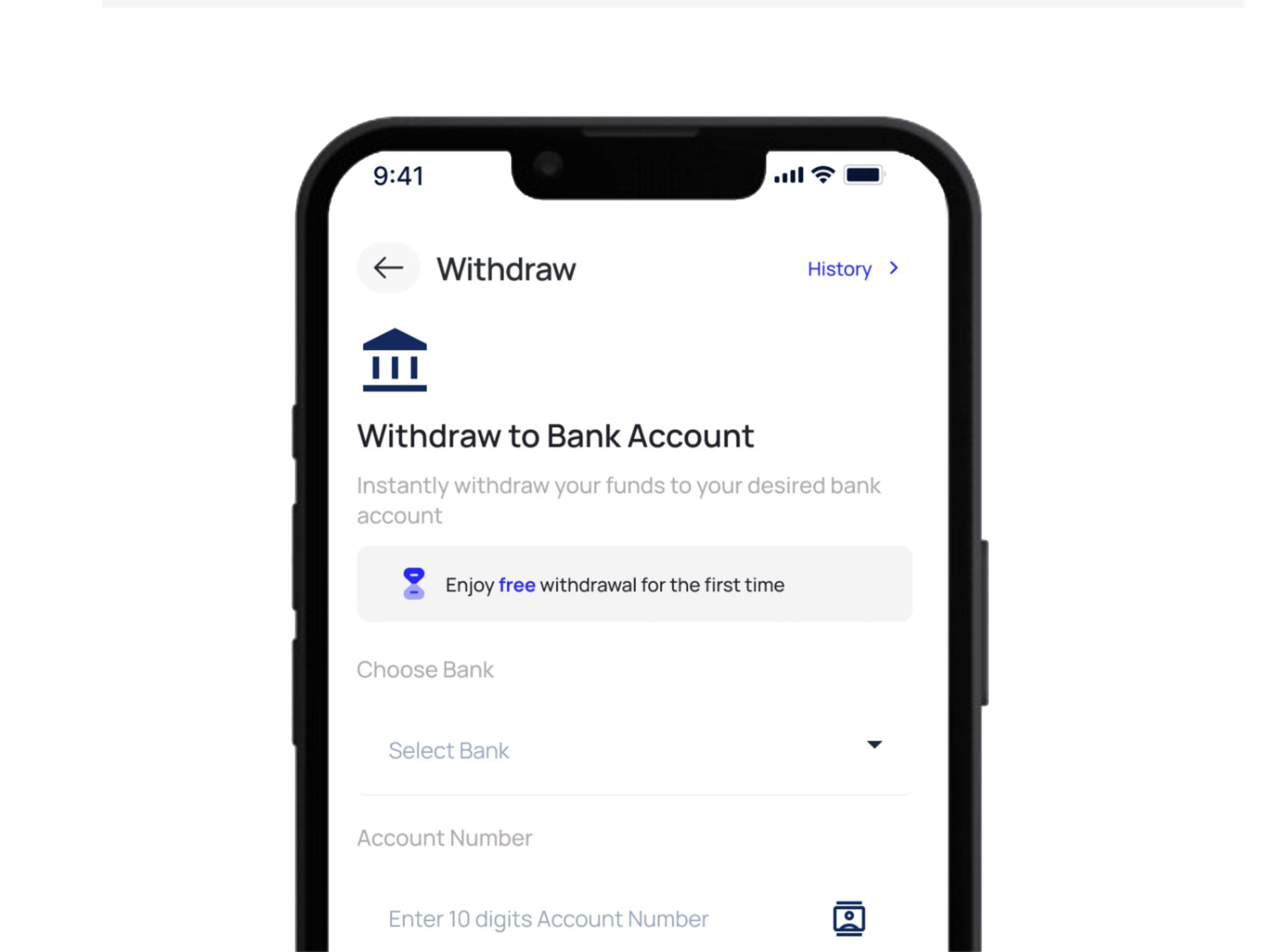 Transfer funds phone mockup