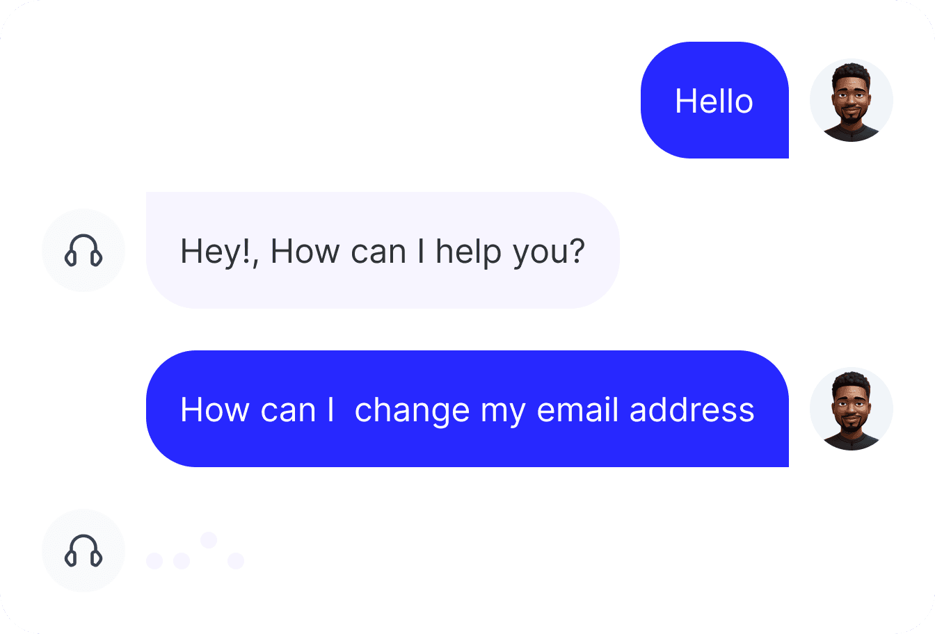 Customer support chat interface